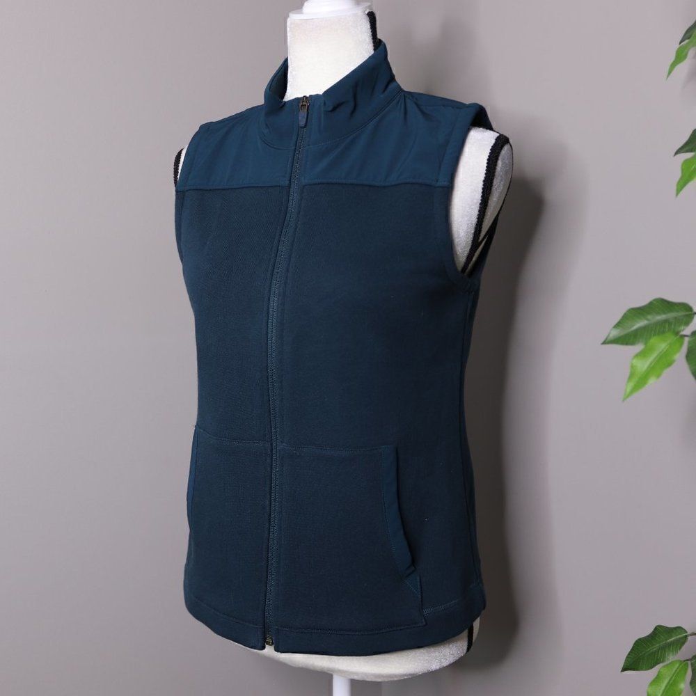 Talbots Sweater Vest Teal Zip Up Small Petite